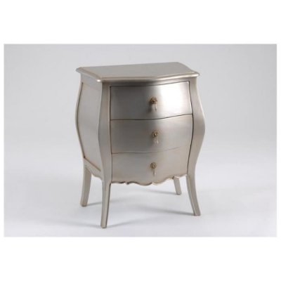 Mini Commode 3 Tiroirs Murano Argent  AMADEUS