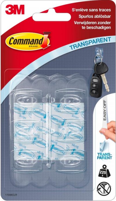 Mini-crochet Transparent Enlevable Command - Le Sachet De 6 Crochets