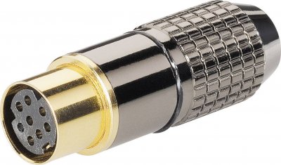 BKL ELECTRONIC Mini DIN femelle, droit 0204118 Nombre de p&ocirc;les (num): 8 noir