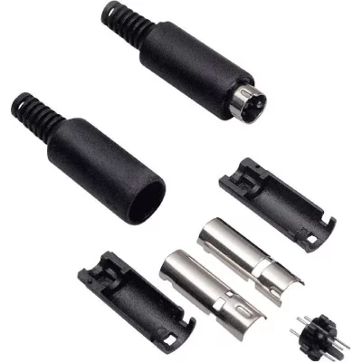 BKL ELECTRONIC Mini DIN m&acirc;le, droit  0204002 Nombre de p&ocirc;les: 4 noir 1 pc(s)