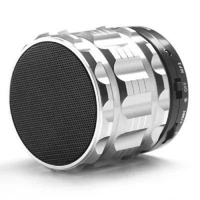 YONIS Mini Enceinte Bluetooth Portable Smartphone Carte Micro SD Kit Main Libre Argent +SD 32Go 