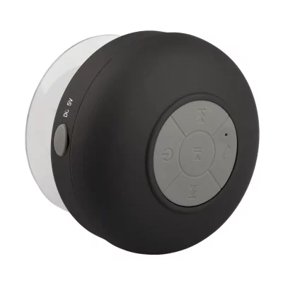 YONIS Mini enceinte Bluetooth ronde kit main libre ventouse waterproof noir