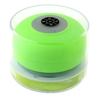 YONIS Mini Enceinte Bluetooth Ronde Kit Mains Libres Avec Ventouse Waterproof Vert 