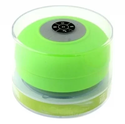 YONIS Mini Enceinte Bluetooth Ronde Kit Mains Libres Avec Ventouse Waterproof Vert 