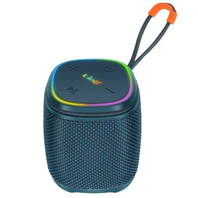 LINQ Mini Enceinte sans Fil Bluetooth 5W Etanche IPX6 avec Eclairage LED Bleu