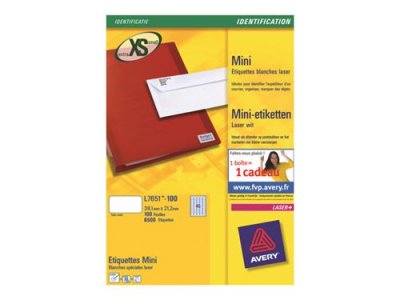 AVERY Mini etiquette laser  22x12,7mm - boite de 1200