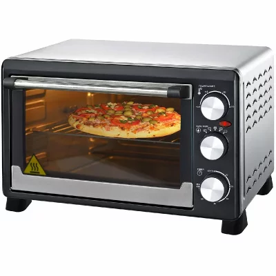 SYNTROX GERMANY Mini Four avec chaleur tournante 23 L Acier Inoxydable tournebroche et support Mini Four &agrave; pizza