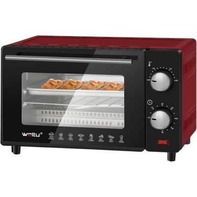 WOLTU Mini Four &eacute;lectrique  - 10L - 650W - Rouge - Multifonctionnel 