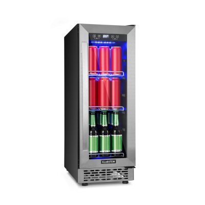 KLARSTEIN Mini frigo - Beerlager 56 - R&eacute;frig&eacute;rateur bar - CEE G - Porte vitr&eacute;e - Acier inoxydable 