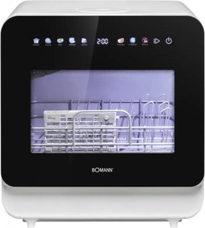 BOMANN Mini Lave vaisselle avec &eacute;cran tactile Blanc Classe C TSG5702-Blanc
