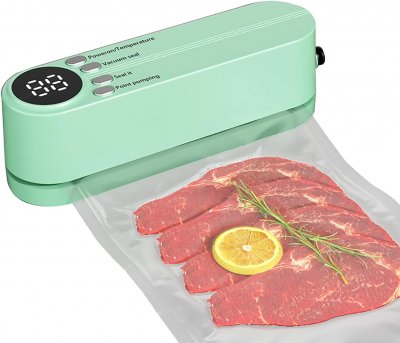 VENDOS85 Mini Machine &Agrave; Emballer Sous Vide Portable Verte, Batterie
