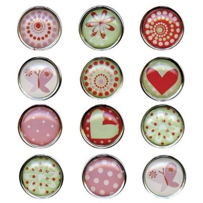 GRAINE CR Mini magnet d&eacute;co Amour x 12 - &eacute;ative - couleur variant