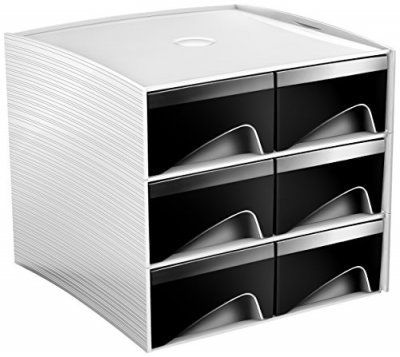 Mini module de rangement plastique My Cube 6 tiroirs noirs - Noir -