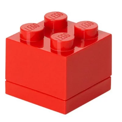 ROOM COPENHAGEN Mini pierre de rangement 4 plots 4,6 x 4,3 cm polypropyl&egrave;ne rouge