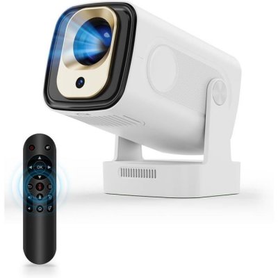 ZIG ZAG TERRITOIRES Mini Projecteur 4K Android Wifi6/Bt5.4 - Rotation 180&deg; - Auto Focus - T&eacute;l&eacute;commande Souris Air