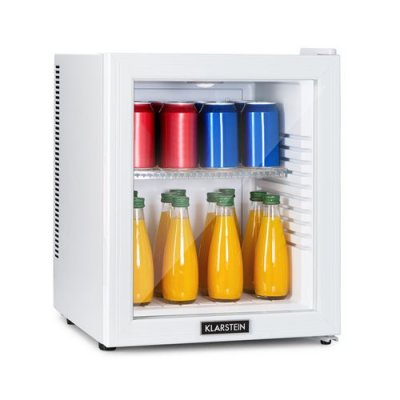 KLARSTEIN Mini refrigerateur - porte vitree led clayette blanc - 32 litres