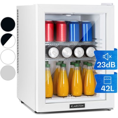 KLARSTEIN Mini refrigerateur - porte vitree led clayette blanc - 42 litres