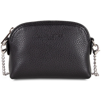 LANCASTER Mini sac pochette foulonn&eacute; cuir grain&eacute; Noir 