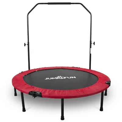 JUMP4FUN Mini Trampoline Fitness  Pliable Double-Bar - &Oslash;122cm - Rouge