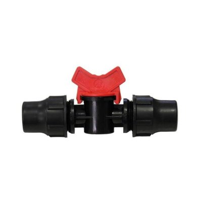 EZFITT Mini vanne avec raccords de chaque cot&eacute; pour tube basse densit&eacute; 16mm