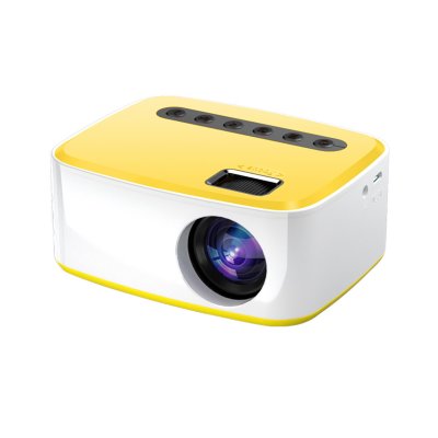 YONIS Mini Vid&eacute;oprojecteur HD Portable 400 Lumens LED Avec Fonction &Eacute;cran Partag&eacute; Jaun