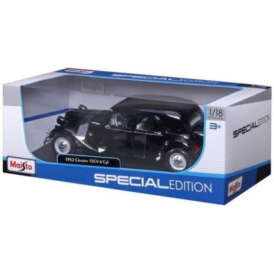 MAISTO Miniature  CITROEN TRACTION 15 CV 6 CYL - Blanche et noire 1/18-