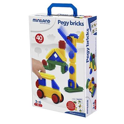 GENERIQUE Miniland - 8294042 - jeu de construction - pegy bricks - 40 pi&egrave;ces