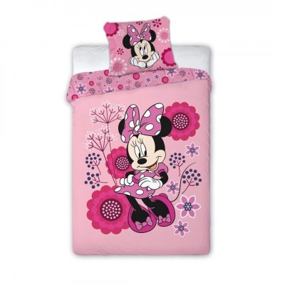 AYMAX Minnie Mouse Flowers - Parure de Lit Enfant - Housse de Couette
