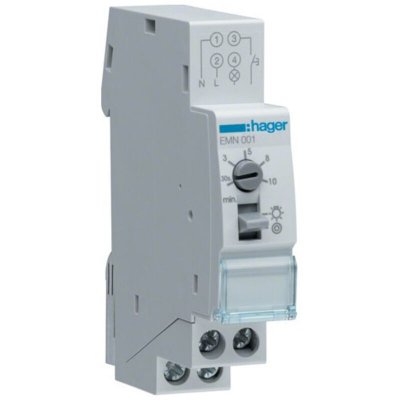 HAGER Minuterie 230 V 1 contact rglable de 30s 10 min  EMN001