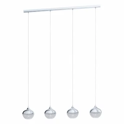 EGLO Mioglia plafonnier suspendu &agrave; 4 lampes, barre droite, chrome