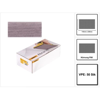 MIRKA  Abrasif ABRANET 115x230mm Grip G80, 50 pi&egrave;ces - 5411205080