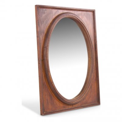 DECORATION D AUTREFOIS Miroir ancien oval vertical bois