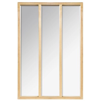 ATMOSPHERA CREATEUR D INTERIEUR Miroir atelier en bois - L. 76 x l. 3 x H.116 cm - Marron