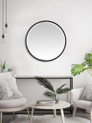 EMDEDESIGN Miroir biseaut&eacute; rond m&eacute;tal 60x60cm emde premium