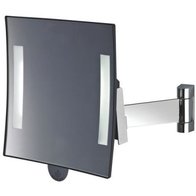 JVD Miroir Carr&eacute; Lumineux Grossissant X 3 Bras Court Plat Laiton - 