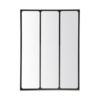 EMDE Miroir industriel 3 bandes avec rivets 90x120cm