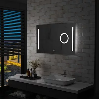 VIDAXL Miroir mural &agrave; led de salle de bain et capteur tactile 100x60cm