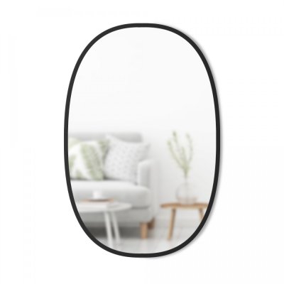 UMBRA Miroir mural ovale en bois MDF noir 91 x 61 cm Hub - 