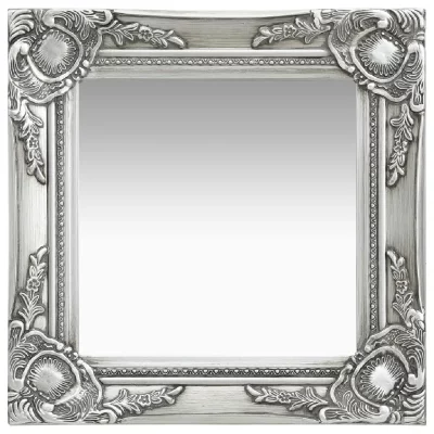VIDAXL Miroir mural style baroque 40x40 cm Argent&eacute;
