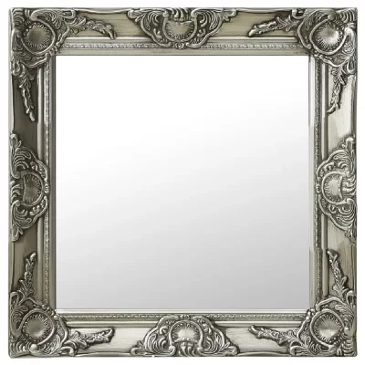 VIDAXL Miroir mural style baroque 50x50 cm Argent&eacute;
