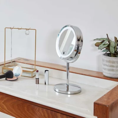  Miroir Tactile &eacute;clairage Led grossissant double face x1 x 10 sur pied