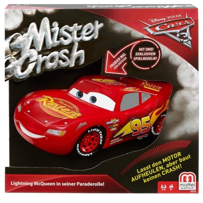 MATTEL Mister Crash avec Lightning MC Queen, jeu de soci&eacute;t&eacute; pour enfants 