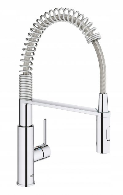 GROHE Mitigeur cuisine  Get bec haut chrom&eacute; douchette extractible 