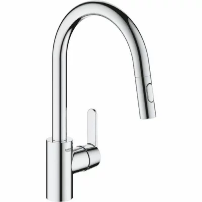 GROHE Mitigeur cuisine  Get bec haut Chrom&eacute; mousseur extractible 