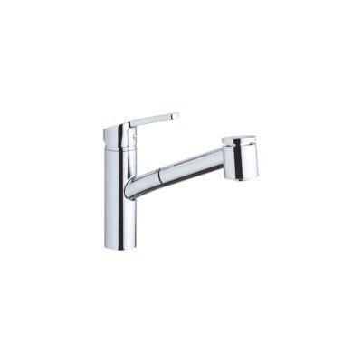 PAINI FRANCE Mitigeur cuisine Hoby Bow 2 jets Bec bas chrome douchette extractible