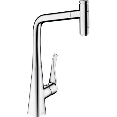 HANSGROHE Mitigeur de cuisine 320, avec douchette extractible 2 jets chrom&eacute;