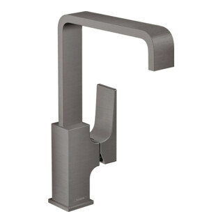 HANSGROHE Mitigeur de lavabo 230 poign&eacute;e manette, bonde Push-Open noir chrom&eacute; bross&eacute; 