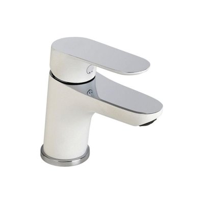 EUROSANIT Mitigeur de Lavabo Chrom&eacute; / Blanc KEVON by 