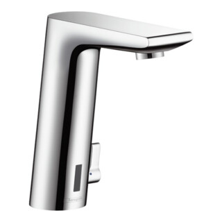 HANSGROHE Mitigeur de lavabo &eacute;lectronique avec manette de r&eacute;glage de temp&eacute;rature sur secteur chrom&eacute;