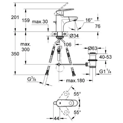 GROHE Mitigeur de lavabo taille S EUROPLUS -  - 33155-002